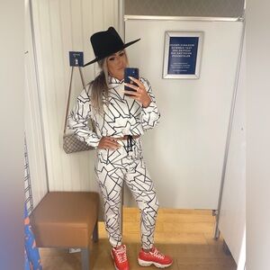 Geometric Black and White Women's Two piece set